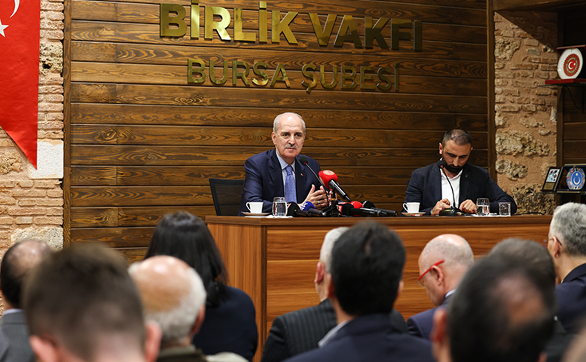 TBMM Başkanı Kurtulmuş, Birlik Vakfı Bursa Şubesinin Cuma Meclisi Programında Konuştu