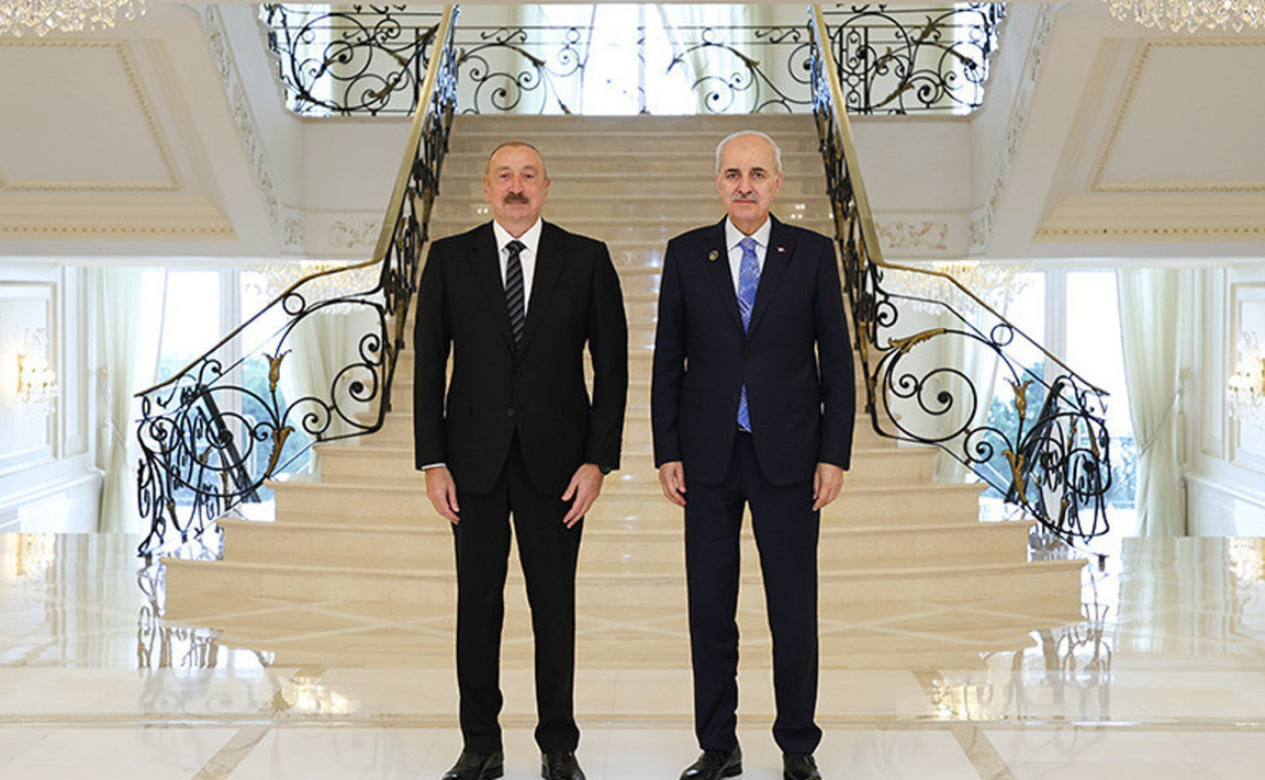 TBMM Başkanı Kurtulmuş, Bakü’de Azerbaycan Cumhurbaşkanı Aliyev Tarafından Kabul Edildi
