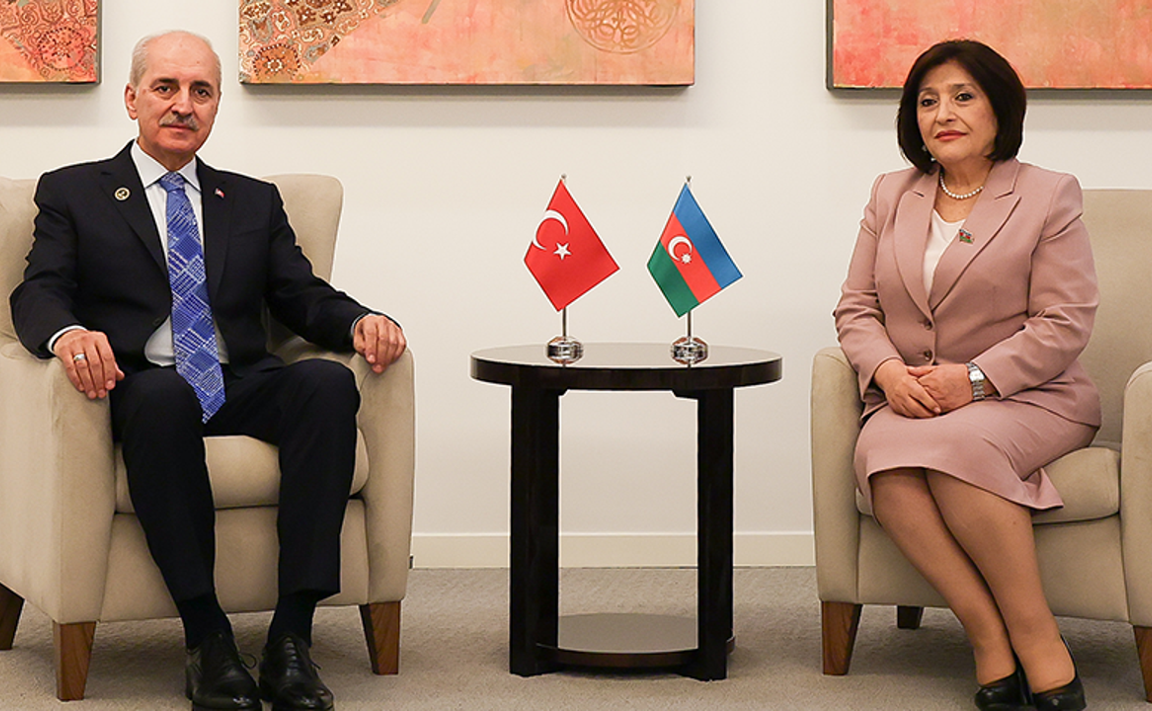 TBMM Başkanı Kurtulmuş, Bakü’de Azerbaycan Milli Meclisi Başkanı Gafarova ile Görüştü