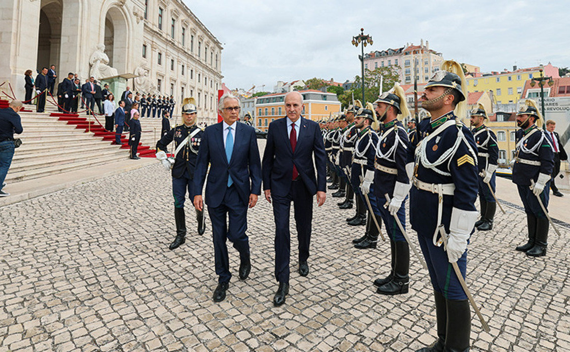 TBMM Başkanı Kurtulmuş, Portekiz’de Mevkidaşı Aguiar-Branco Tarafından Resmi Törenle Karşılandı