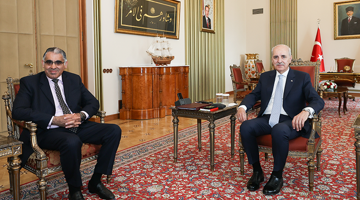 TBMM Başkanı Kurtulmuş, Birleşik Krallık-Türkiye Parlamentolar Arası Dostluk Grubu Başkanı Tahir Ali’yi Kabul Etti