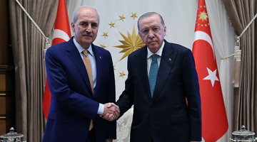 Cumhurbaşkanı Erdoğan, TBMM Başkanı Kurtulmuş'u Kabul Etti