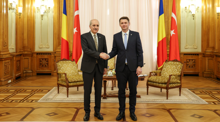 TBMM Başkanı Kurtulmuş, Bükreş’te Romanya Senato Başkanı Abrudean ile Görüştü