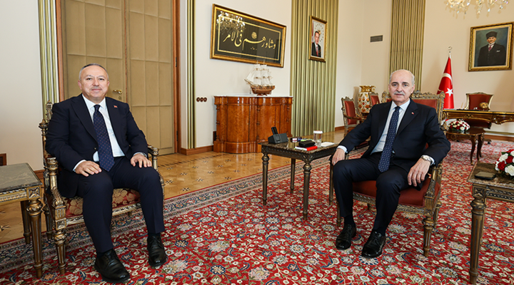 TBMM Başkanı Kurtulmuş, Emniyet Genel Müdürü Fidan'ı Kabul Etti