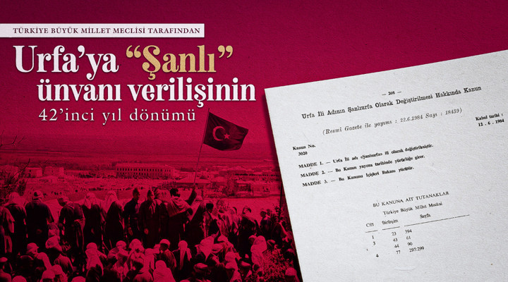 TBMM Başkanı Kurtulmuş, Urfa’ya "Şanlı" Unvanı Verilişinin 42. Yıl Dönümünü Kutladı