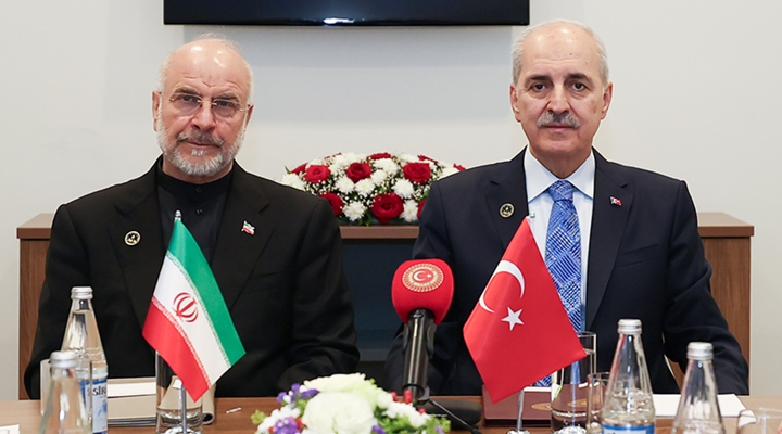 TBMM Başkanı Kurtulmuş, Bakü’de İran İslami Danışma Meclisi Başkanı Ghalibaf ile Görüştü