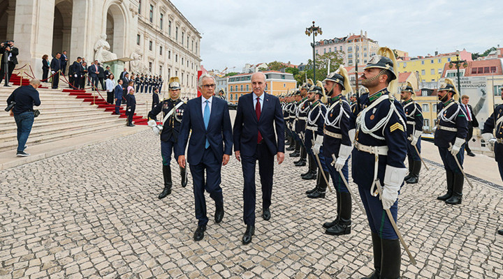 TBMM Başkanı Kurtulmuş, Portekiz’de Mevkidaşı Aguiar-Branco Tarafından Resmi Törenle Karşılandı